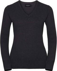 Russell Collection RU710F - Ladies' V-Neck Pullover Charcoal Marl