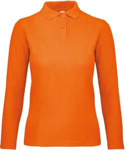 B&C CGPWI13 - ID.001 Ladies' long-sleeved polo shirt Orange