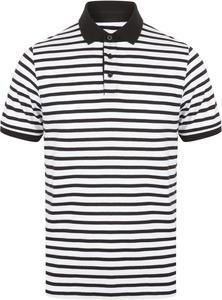 Front Row FR230 - Striped jersey polo shirt White / Navy