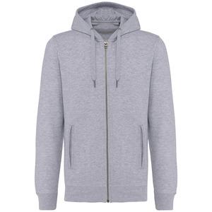Kariban K4008 - Unisex eco-friendly French Terry zipped hooded sweatshirt Oxford Grey