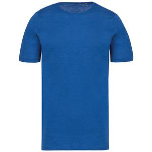 Kariban K398 - Men's short-sleeved organic t-shirt with raw edge neckline Ocean Blue Heather