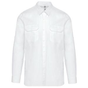 Kariban K590 - Men's long-sleeved safari shirt White