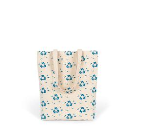 Kimood KI7202 - Patterned shopping bag Natural / Sea Blue