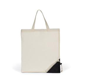 Kimood KI7207 - Foldaway shopping bag Natural / Black