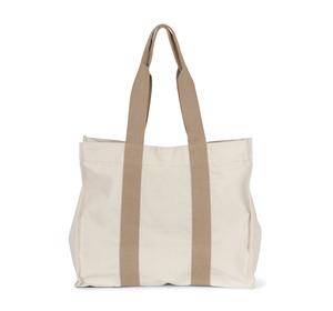 Kimood KI5201 - Large recycled gusseted shopping bag Ecume / Hemp