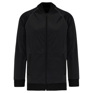PROACT PA384 - Unisex zipped tracksuit top with piping Black