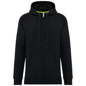 PROACT PA383 - Unisex zipped fleece hoodie Black