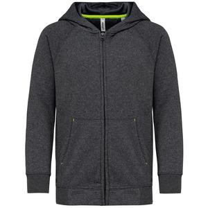 PROACT PA386 - Kids zipped fleece hoodie Dark Grey Heather