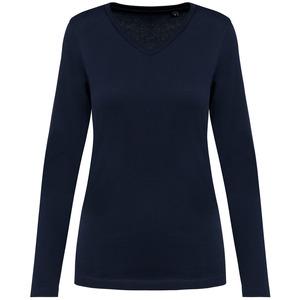 Kariban Premium PK307 - Ladies' V-neck long-sleeved Supima® t-shirt Deep Navy