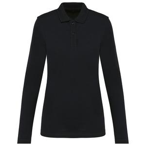 Kariban Premium PK203 - Ladies' long-sleeved Supima® polo shirt Black