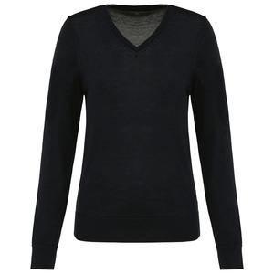 Kariban Premium PK911 - Ladies' V-neck merino jumper Black