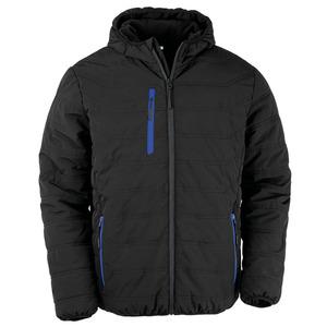 Result R240X - Recycled black compass quilted jacket Black / Royal