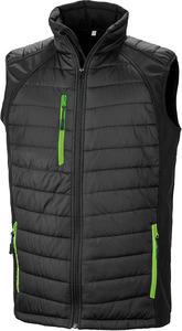 Result R238X - BLACK COMPASS PADDED SOFT SHELL GILET Black / Lime