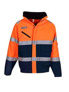 Yoko YHVP209 - Hi-vis Fontaine jacket Hi Vis Orange/Navy