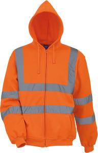 Yoko YHVK07 - Full Zip Hooded Sweatshirt Hi Vis Orange