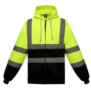 Yoko YHVK07 - Full Zip Hooded Sweatshirt Hi Vis Yellow/Navy