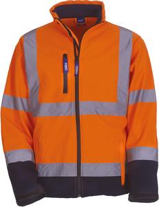 Yoko YHVK09 - Hi-Vis Softshell Jacket Hi Vis Orange/Navy