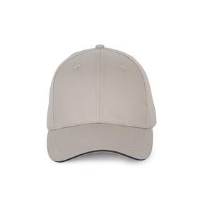 K-up KP191 - Cap with contrasting sandwich peak - 6 panels Light Grey/Dark Grey