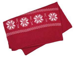 K-up KP541 - Christmas scarf knitted with fair isle pattern Cherry Red