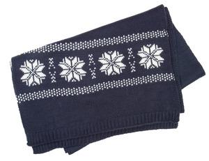 K-up KP541 - Christmas scarf knitted with fair isle pattern Night Navy
