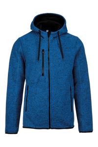 PROACT PA365 - Men's heather hooded jacket Light Royal Blue Melange