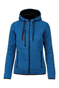 PROACT PA366 - Ladies’ heather hooded jacket Light Royal Blue Melange