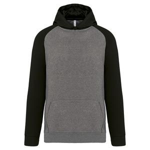 PROACT PA370 - Kids' two-tone hooded sweatshirt Grey Heather/ Black