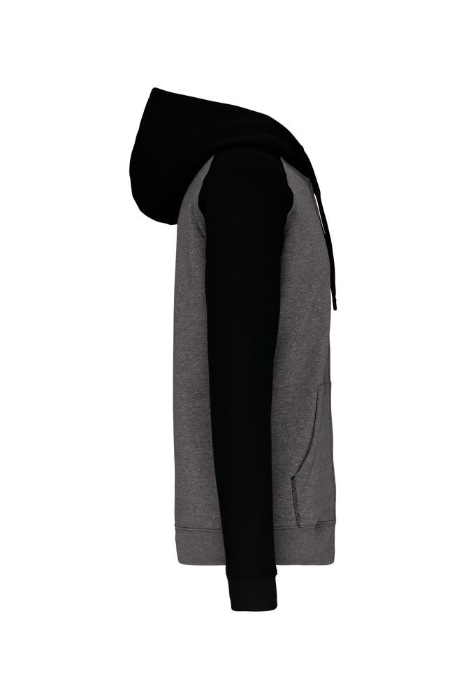 PROACT PA380 - Unisex two-tone zipped hooded fleece jacket
