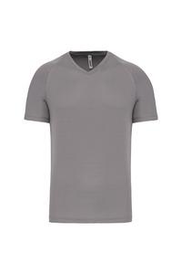 PROACT PA476 - Men's V-neck short-sleeved sports T-shirt Fine Grey