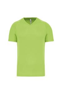 PROACT PA476 - Men's V-neck short-sleeved sports T-shirt Lime