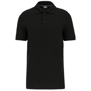 WK. Designed To Work WK270 - Men's short-sleeved contrasting DayToDay polo shirt Black / Silver