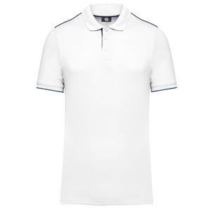 WK. Designed To Work WK270 - Men's short-sleeved contrasting DayToDay polo shirt White / Navy