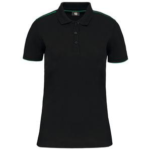 WK. Designed To Work WK271 - Ladies' short-sleeved contrasting DayToDay polo shirt Black/ Kelly Green
