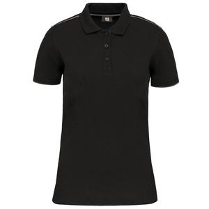 WK. Designed To Work WK271 - Ladies' short-sleeved contrasting DayToDay polo shirt Black / Silver