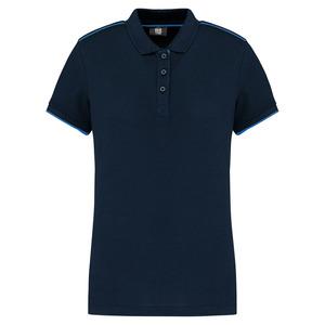 WK. Designed To Work WK271 - Ladies' short-sleeved contrasting DayToDay polo shirt Navy / Light Royal Blue