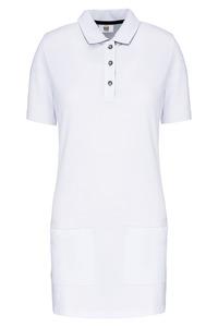 WK. Designed To Work WK209 - Ladies’ short-sleeved longline polo shirt White / Navy