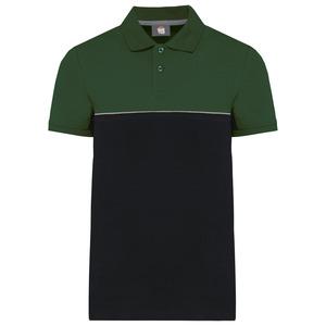 WK. Designed To Work WK210 - Recycled two-tone short sleeves poloshirt Black/Forest Green