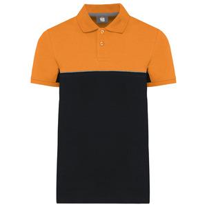 WK. Designed To Work WK210 - Recycled two-tone short sleeves poloshirt Black / Orange