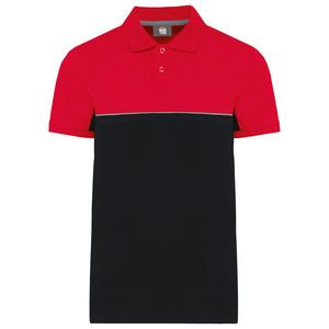 WK. Designed To Work WK210 - Recycled two-tone short sleeves poloshirt Black / Red