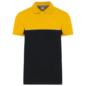 WK. Designed To Work WK210 - Recycled two-tone short sleeves poloshirt Black / Yellow
