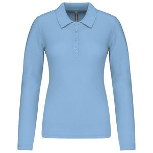 Kariban K257 - Ladies’ long-sleeved piqué polo shirt Sky Blue