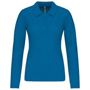 Kariban K257 - Ladies’ long-sleeved piqué polo shirt Tropical Blue