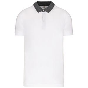 Kariban K260 - Men's two-tone jersey polo shirt White/ Dark Grey Heather
