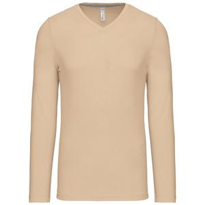 Kariban K358 - MEN'S LONG SLEEVE V-NECK T-SHIRT Light Sand