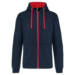 Kariban K466 - Contrast hooded full zip sweatshirt