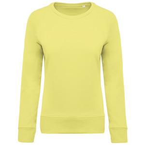 Kariban K481 - Ladies’ organic cotton crew neck raglan sleeve sweatshirt Lemon Yellow