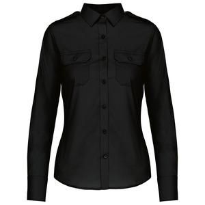Kariban K506 - Ladies’ long-sleeved pilot shirt Black