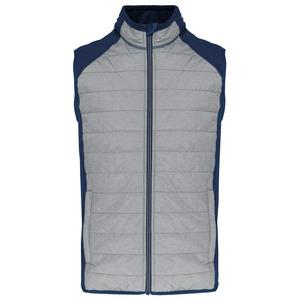 Proact PA235 - Dual-fabric sleeveless sports jacket Marl Grey / Sporty Navy