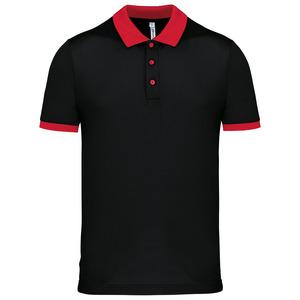 Proact PA489 - Men's performance piqué polo shirt Black / Red