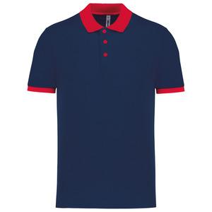 Proact PA489 - Men's performance piqué polo shirt Sporty Navy / Red